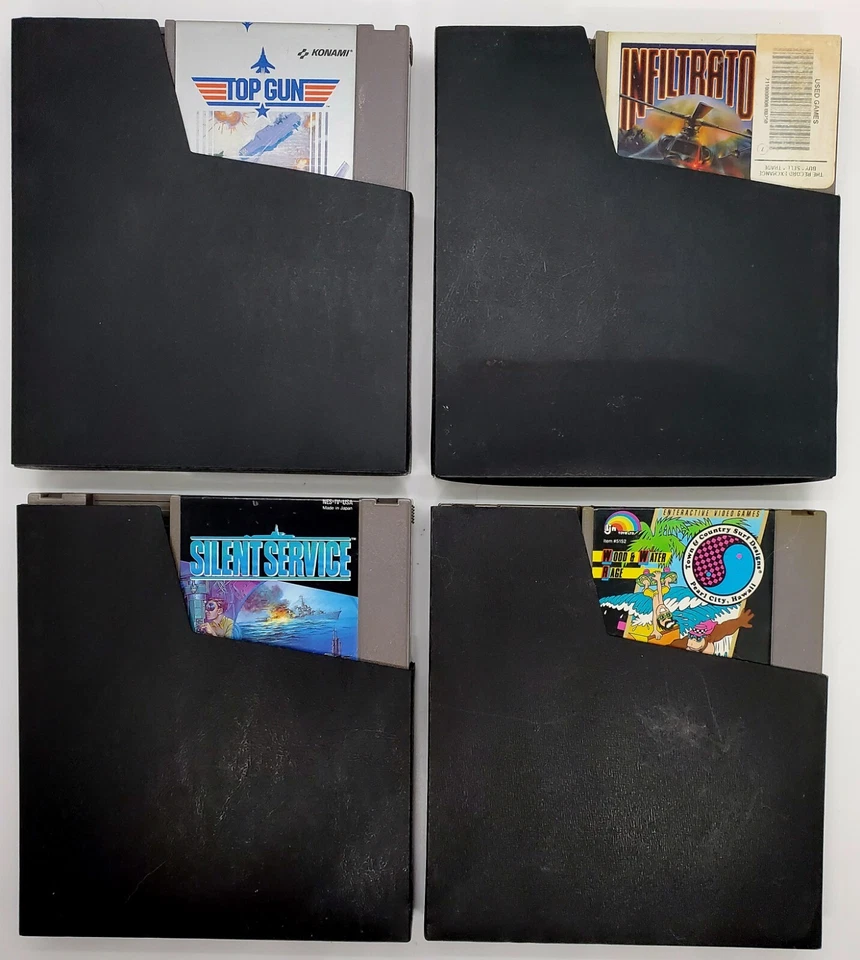Vintage 4 Game LOT NES 1985 Top Gun/Infiltrator/Silent Service/T&C Surf Designs! - Image 2 of 4