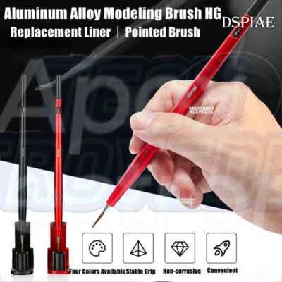 DSPIAE Aluminum Modeling Brush Painting Pen Craft Tools w/Replacment Nylon Tips