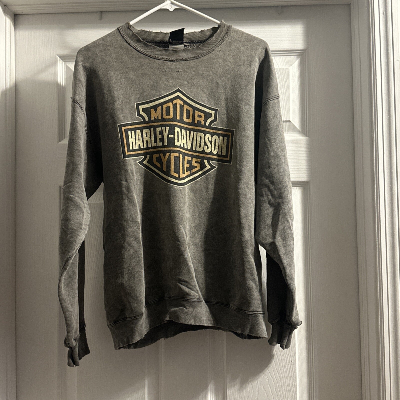 Harley-Davidson High-Neck Full-Zip Sweatshirt, Men's Size L cotton black type Vintage Second Hand