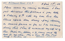 Captain Henry Taprell Dorling Signed Card 1950 Autograph British Author Sailor