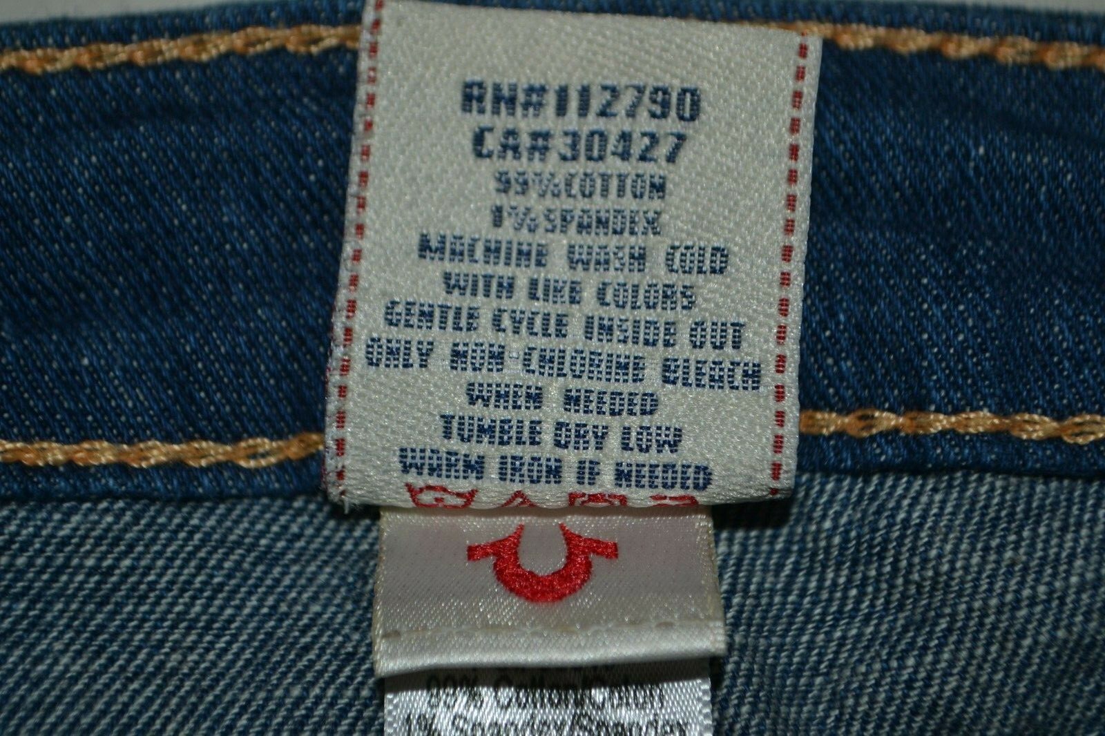 True Religion Women's Billy Straight Pocket Flaps Gem Blue Jeans Sz 30x33 thumbnail 10