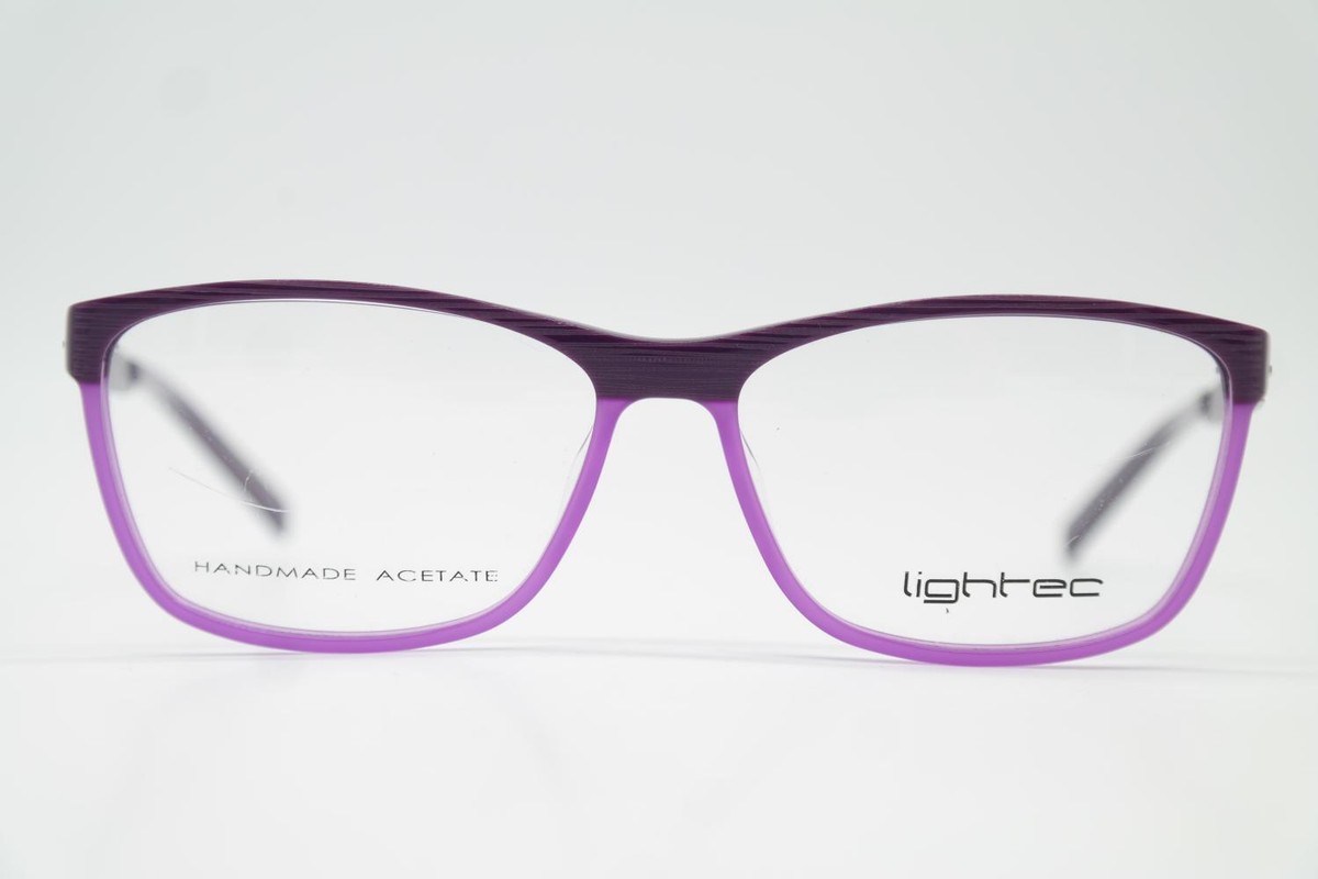 Glasses Lightec Morel 7758L Purple Silver Oval Eyeglass Frame New