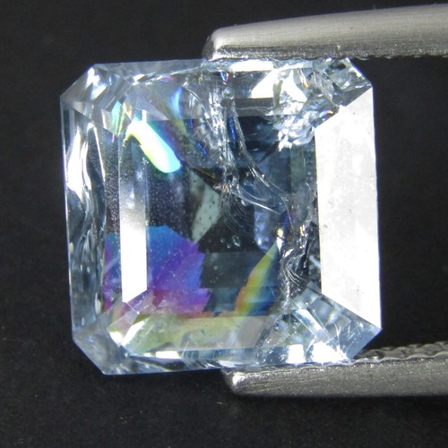 3.80Cts Fine Natural Unheated Blue Color Aquamarine 9.6mm Asscher Cut Loose Gem - Picture 5 of 5