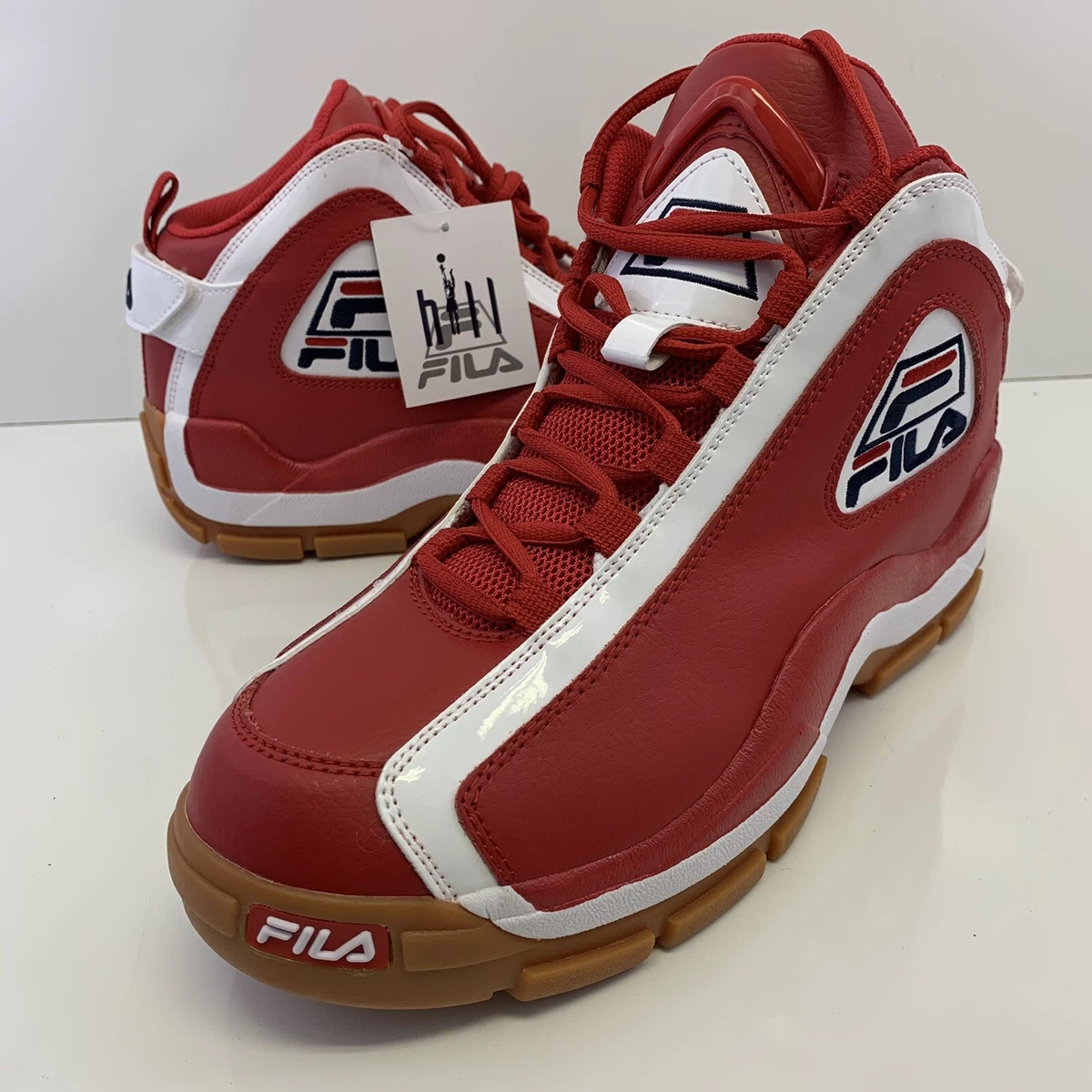 FILA Grant Hill 2 Mid 96 Red White Gum 1BM01088 946 Size 10