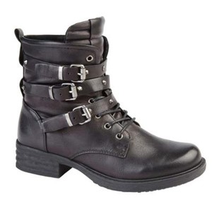 LADIES WOMENS FLAT LACE UP MILITARY ARMY COMBAT WORKER BIKER ANKLE BOOTS SIZE