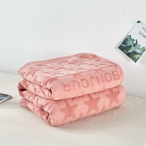 Towel Blanket Traditional Craft Pure Cotton Bed Cover Star Relief Breathable New - Picture 6 of 28