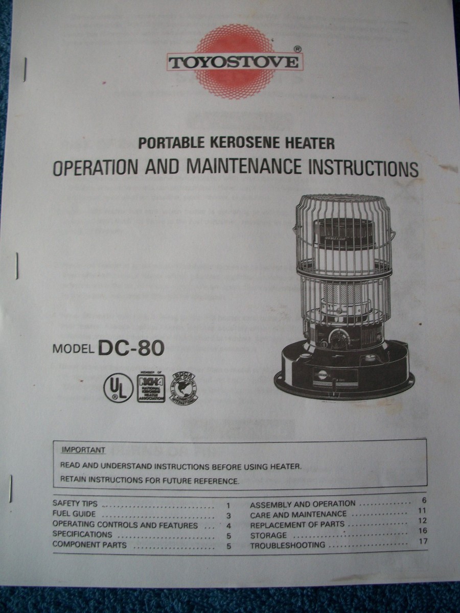 KERO-SUN Toyostove Double Clean DC 80 Owners Manual Parts