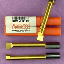 MICRO 100   BBM - 080846G  8mm Carbide Boring Bar; 8mm Shank TiN🎯Machinist