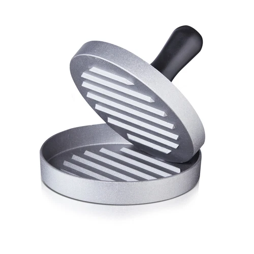 Burgerpresse Hamburgerpresse Patty Maker Aluminium 12 cm Patties 2-teiliges Set