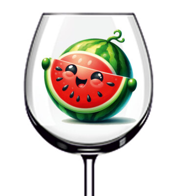 12x Aquarell Cartoon Wassermelone Weinglas Flasche Becher Vinyl Aufkleber Abziehbild