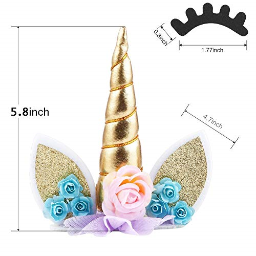 unicorn cake topper w eyelashes party decoration supplies for birthday