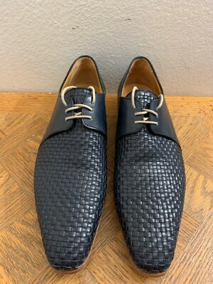 Men\'s Green & Blue Woven Leather Shoes Paul Parkman Men main image 4