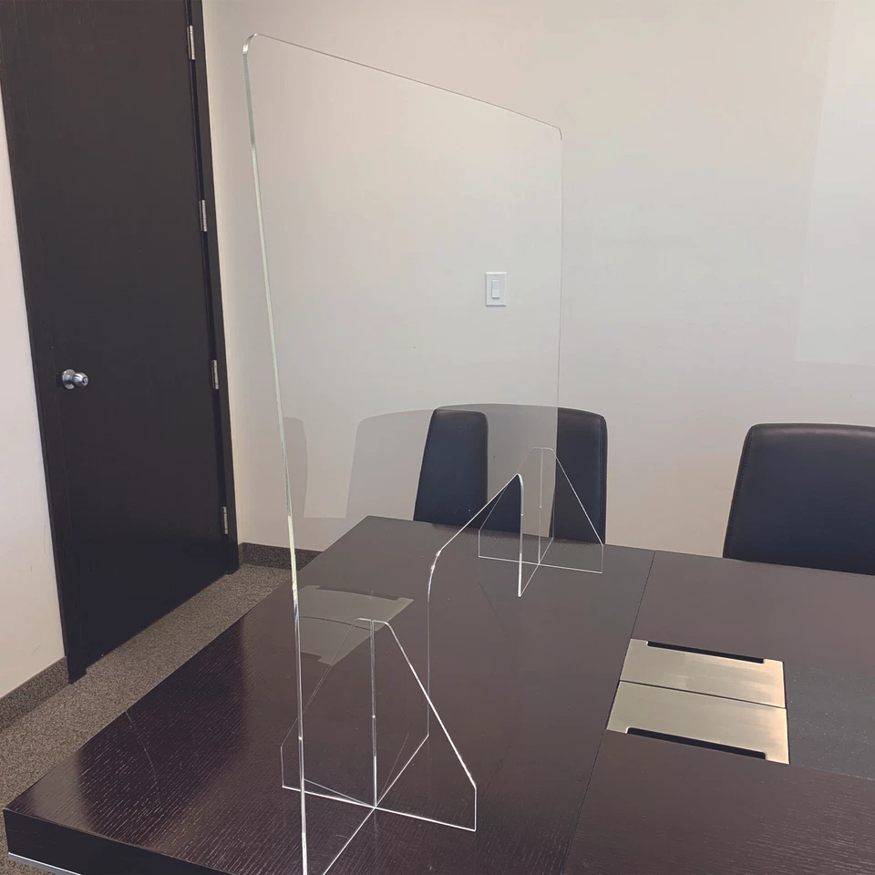 Acrylic Sneeze Guard Protective Shield 48" x 36" Desktop/ Countertop Zytec - Image 2 of 4