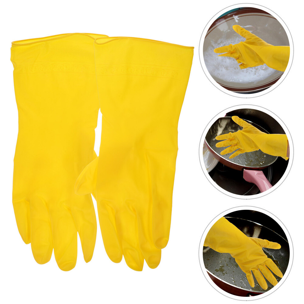 2 Pairs Thickened Kitchen Gloves for Dishwashing & Household Cleaning