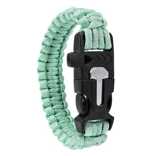 Pulsera de supervivencia Paracord iniciador de incendios cuerda de emergencia silbato cortador senderismo - Imagen 8 de 10