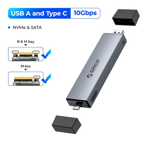 ORICO M.2 NVMe SATA SSD Enclosure USB3.2 Type-C 10Gbps with Silicone Protection - 第 14/21 張圖片