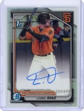 Lisbel Diaz 2024 Bowman Chrome 1st Prospect Refractor Auto /499 Giants
