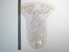 vtg 1960s 1970s Tattoo acetate stencil Blindfold Biker Guardian Angel LG signed