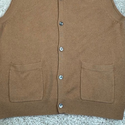 Pendleton Cashmere Button Front Sweater Vest Camel Brown Mens Medium - Picture 5 of 6