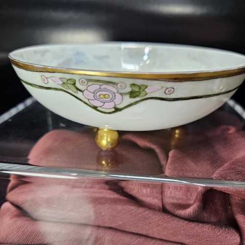 Haviland France Footed Desert Bowl Art Nouveau Gilded - Picture 2 of 12