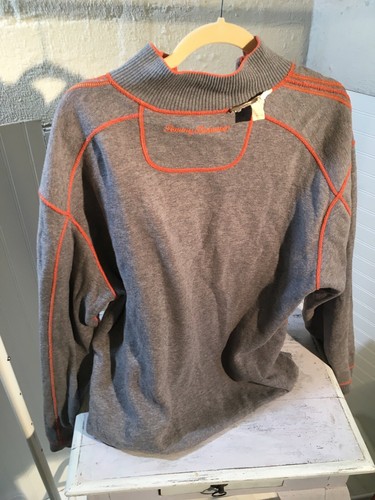 Tommy Bahama Mens LargeLongsleeve Reversible Pullover Orange And Gray 639 - Picture 9 of 10