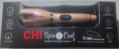 CHI Spin N Curl 1'' Rotating Curling Iron New Damaged Open Box