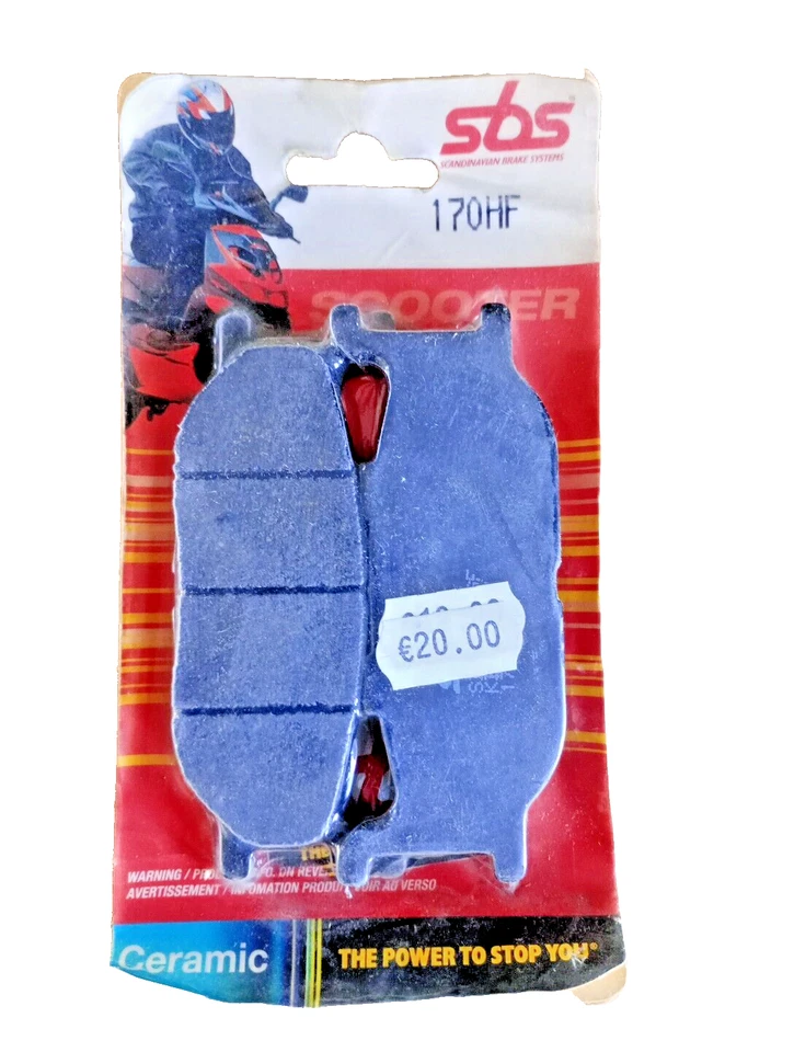 2 plaquettes de frein Avant SBS 170HF pour YAMAHA T-MAX 500 (SJ01) 2001/2003 - Photo 1/2
