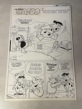 GREAT GAZOO #4 FLINTSTONES original art 1974 TITLE HALF SPLASH FRED FIRED BARNEY