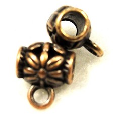 20Pcs. Tibetan Antique Copper BAILS Flower Pendant Charm Connectors BA124