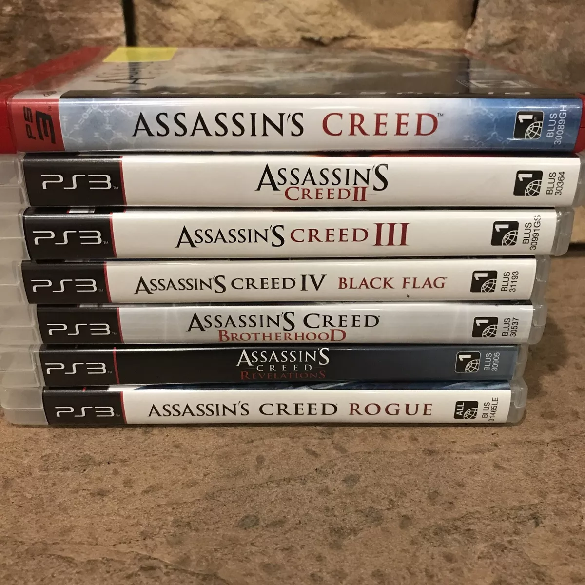 Assassins Creed 1 2 3 Brotherhood Revelations PS3 Game Lot