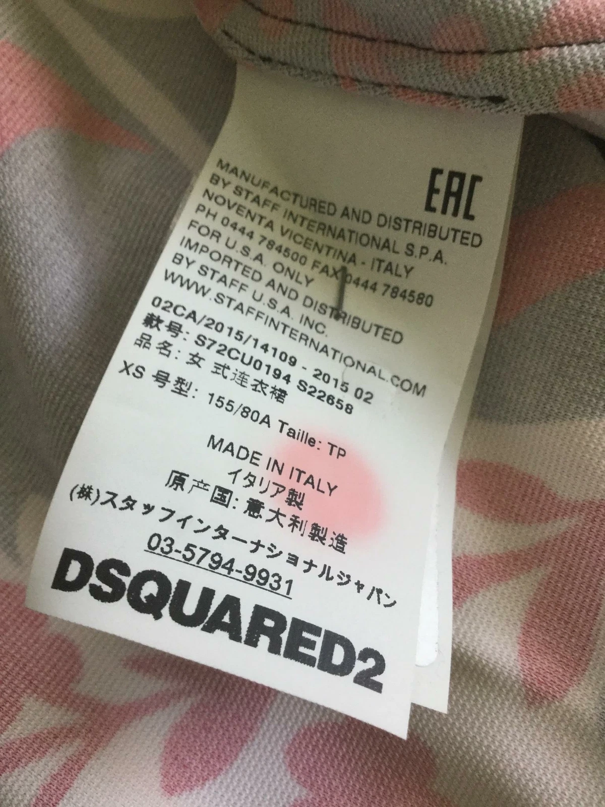 Abito lungo da passerella DSQUARED2 NUOVO stampa audace sobrio sexy! (Taglia XS) 2.990€!