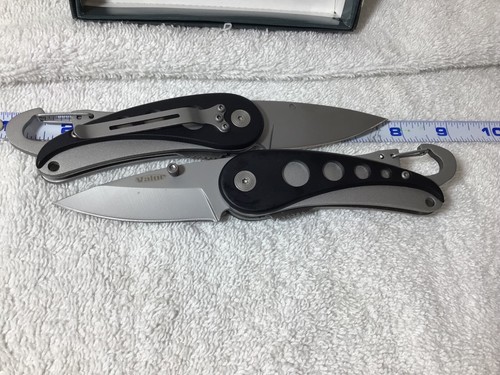 2 NEW Valor FOLDING POCKET KNIFE manual THUMB SS carabiner clip all metal V1 - Picture 7 of 7