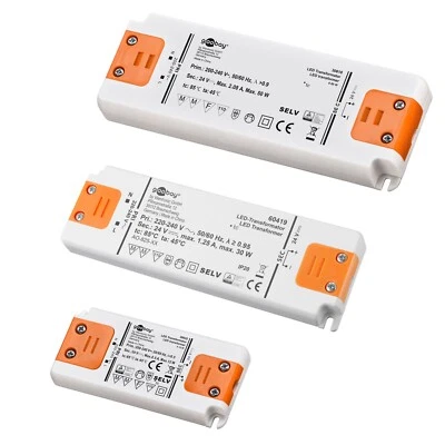 GOOBAY Slim Led Trafo 24V IP20 extra flach, Treiber Driver Transformator Vorschaltgerät