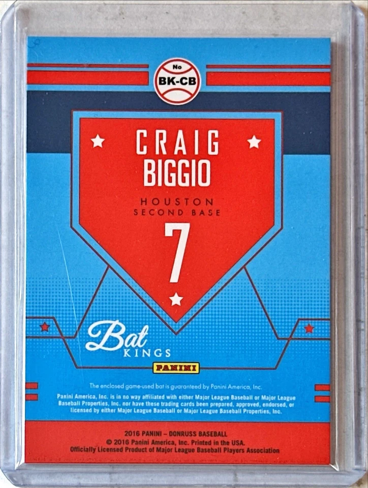Craig Biggio 2016 Panini Donruss Bat Kings Memorabilia #BK-CB GU Bat Astros - Image 2 of 2