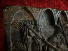 Antique Gothic Medieval Wooden Carved Panel The Hunting Scene Wall Art Plaque — photo 3