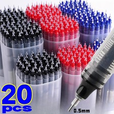 20pcs Gel Ink Pens 0.5mm Black Blue Red Needle Tip School Office
