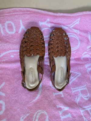 Softspots Leather Tobago  Leather  Camel Color Women's Sandal 9.5 WW