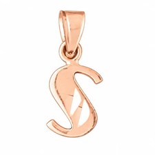 Initial S Charm Pendant 14k Gold