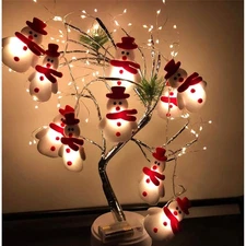 Christmas Snowman String Lights - 10 LEDs 5.4ft Waterproof Light Up String Light