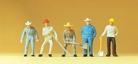 Preiser 14017 Gleisarbeiter (5) Mit Werkzeugen Ho/Oo Figuren-Set Fertig