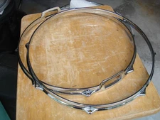 PAIR 70s PREMIER 14" x 8-Hole DIE CAST HOOPS for Snare Drum. 2000 series flobeam