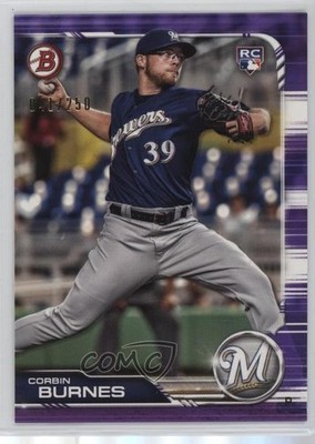 2019 Bowman Purple 41/250 Corbin Burnes #65 Rookie RC 1b6q