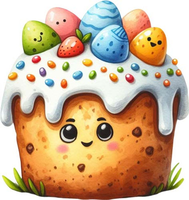 Farbe Ostern Cup Cake Wandbild Schlafzimmer Laptop Dekor Vinyl Aufkleber Abziehbild 6 Größen