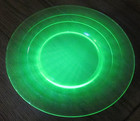 (4) Anchor Hocking Block Optic Green Uranium Depression Glass 8” Salad Plates — photo 4