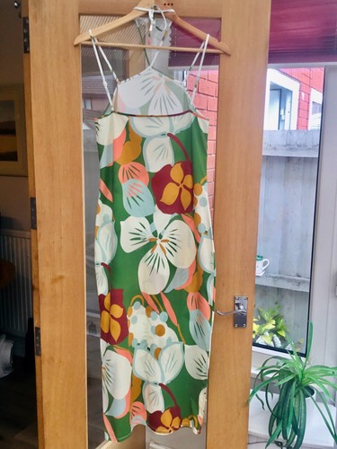 Ted Baker Midi Summer Dress Floral Print Jersey Cotton Sundress Size 2 U.K. 10 - Picture 8 of 12