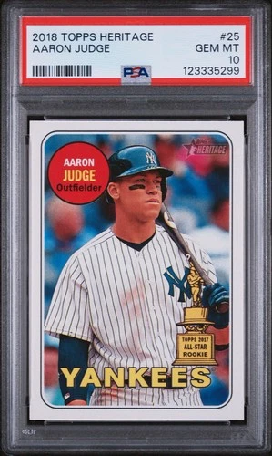 PSA 10 2018 Topps Heritage - Aaron Judge #25 Bat On Shoulder Yankees MVP GEM MT