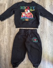 Disney Mickey Mouse Toddler 2-Piece Fleece Sweatshirt Jogger Set Black 3T/4T
