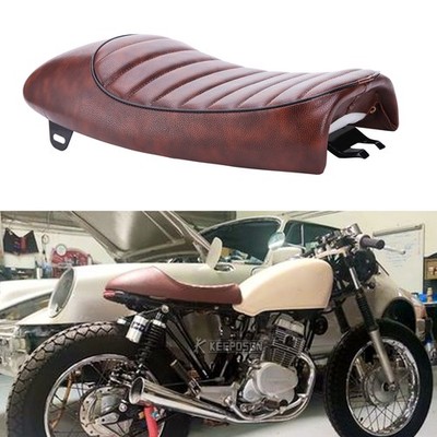 Dark Brown PU Cafe Racer Seat Solo Saddle For Honda CM 125 200 250 400 Scrambler