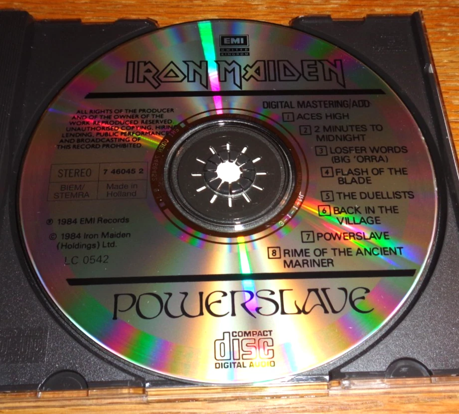 IRON MAIDEN Powerslave CD Made In Holland EMI UDEN Pressing CDP 7 46045 2 - Image 4 of 4