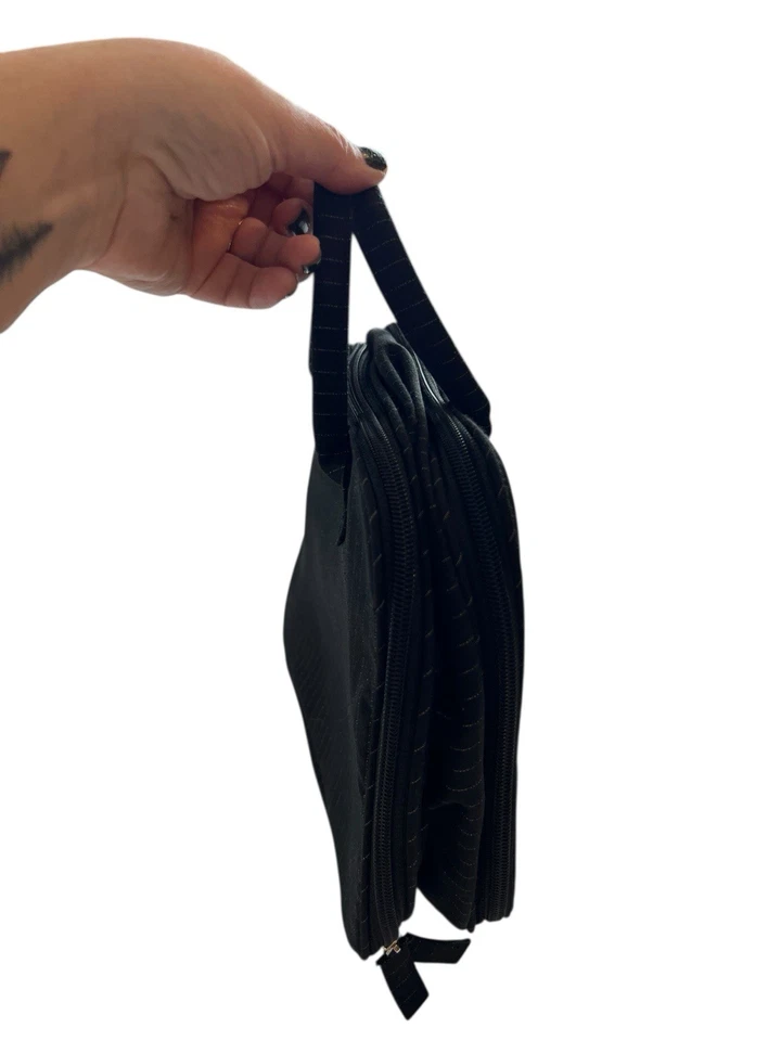 Lancôme Negro Estuche Tren a Rayas Bolsa de Maquillaje de Viaje 12x9 Organizador de Cosméticos Foto 4 de 4